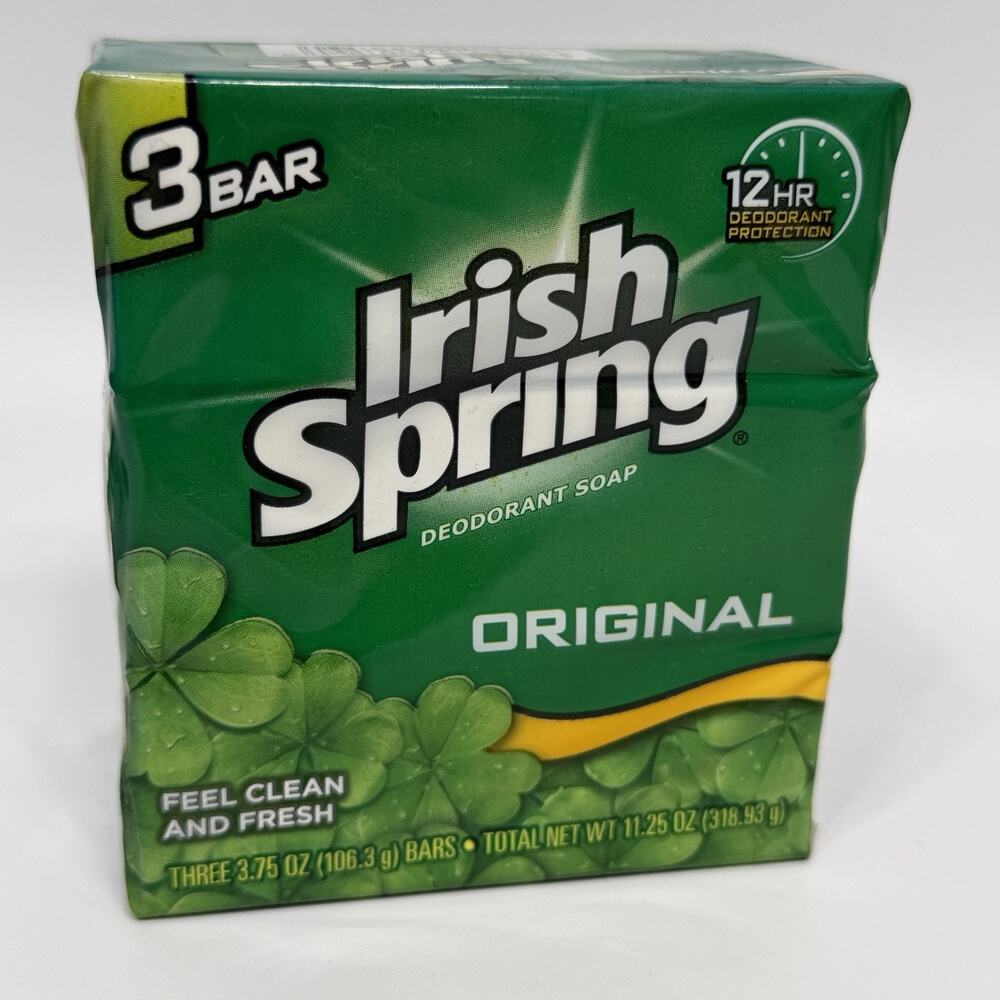 3 Irish Spring Bar Soap DISCONTINUED Old Formula Tallow No Flaxseed No Linwood